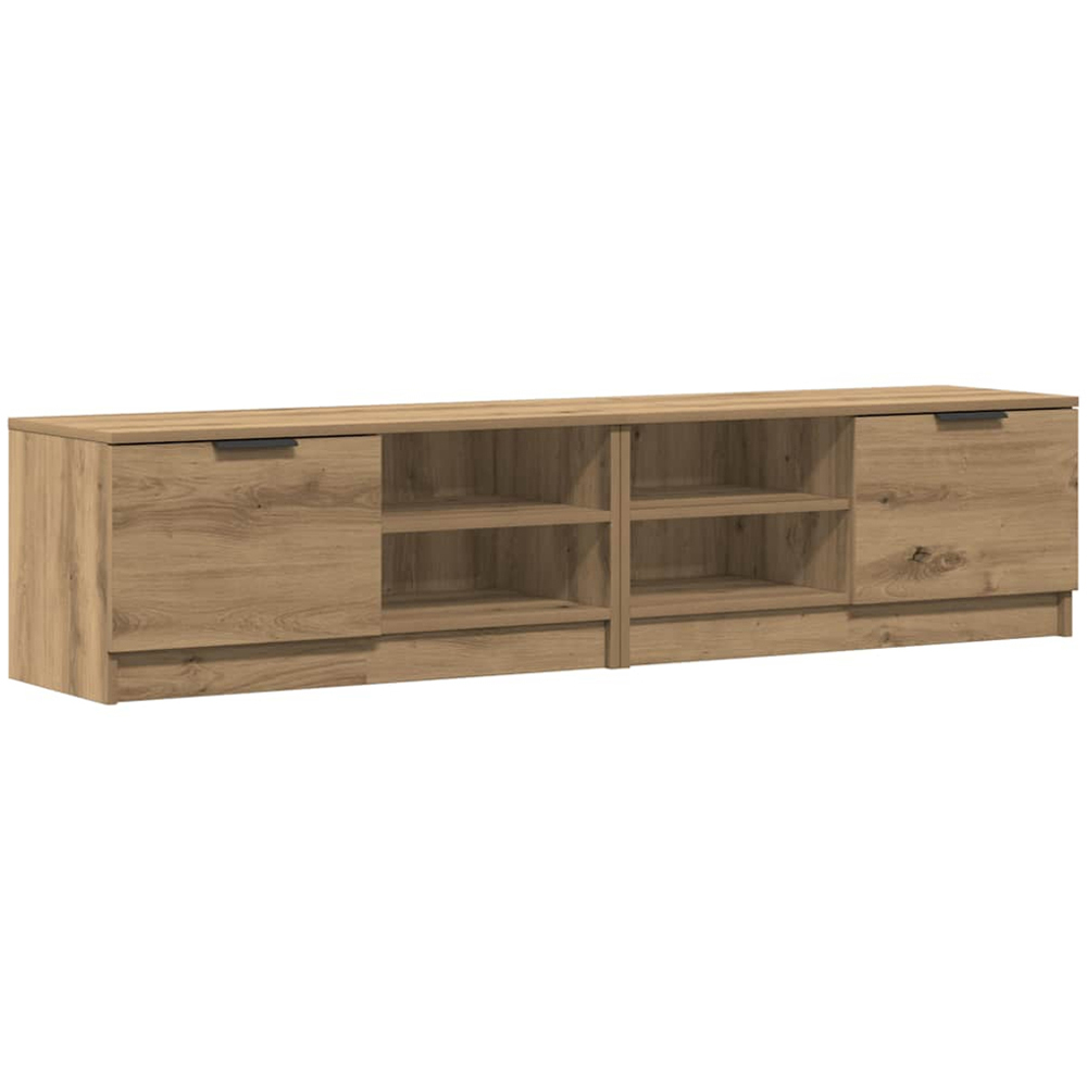 vidaXL Single Door 2 Shelf Artisan Oak TV Cabinet Set of 2 Image 5