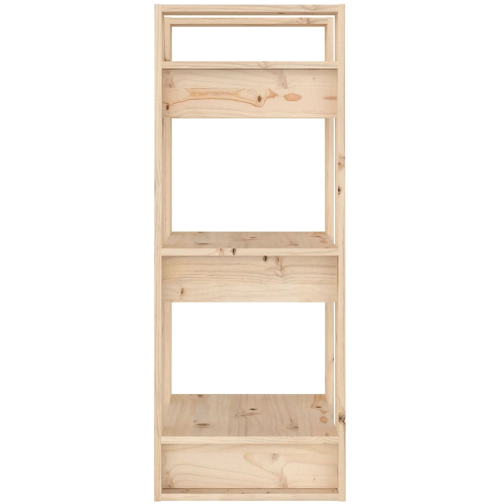 vidaXL 3 Shelf Natural Solid Pine Wood Bookcase Image 4