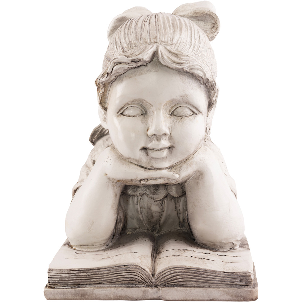 Marco Paul Lying Reading Girl Resin Statue Image 3