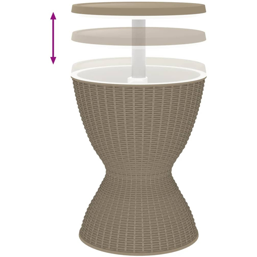 vidaXL Brown Rattan Ice Cooler Table Image 4