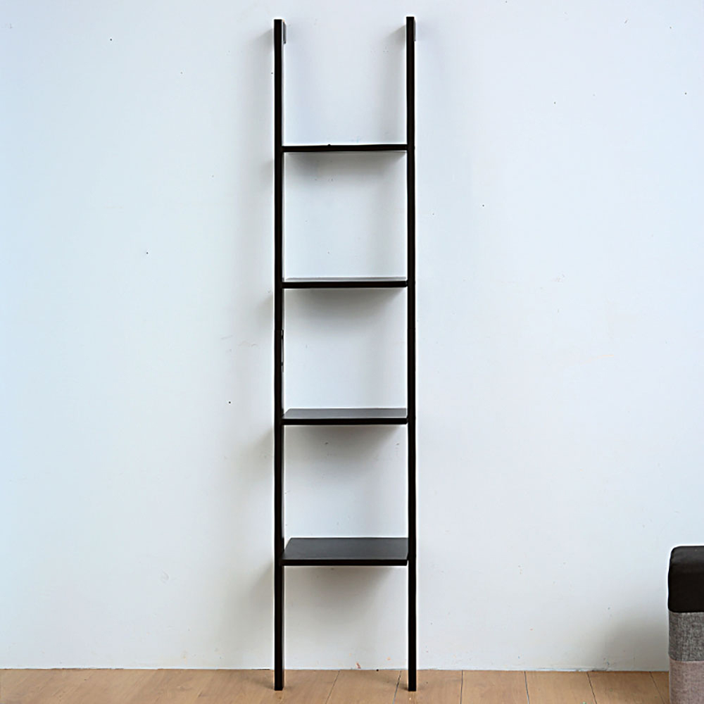 Living and Home 4 Tier Black Wall Hanging Ladder Shelf Image 4
