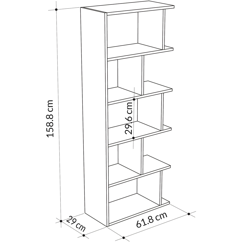 Tapi 5 Shelf White Bookcase Image 4