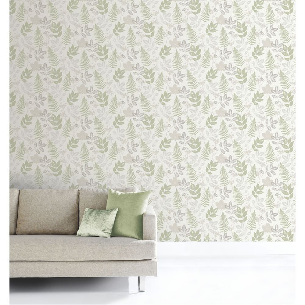 Wilko Sanctuary Green Wallpaper Image 2