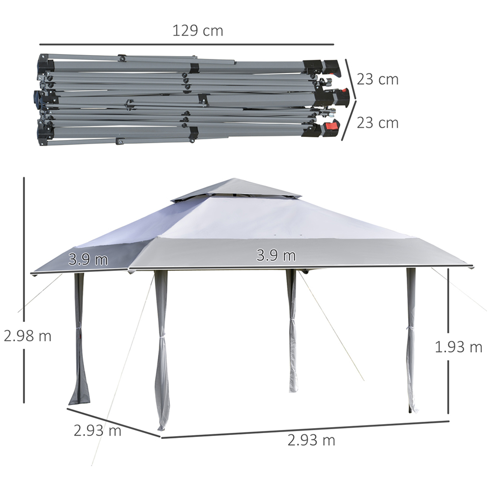 Outsunny 4 x 4m Grey Outdoor Pop Up Gazebo Image 6