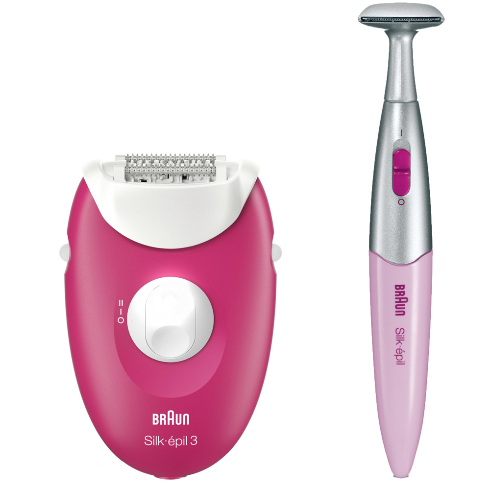 Braun SilkEpil 3-420 White and Pink Epilator for Women Image 2