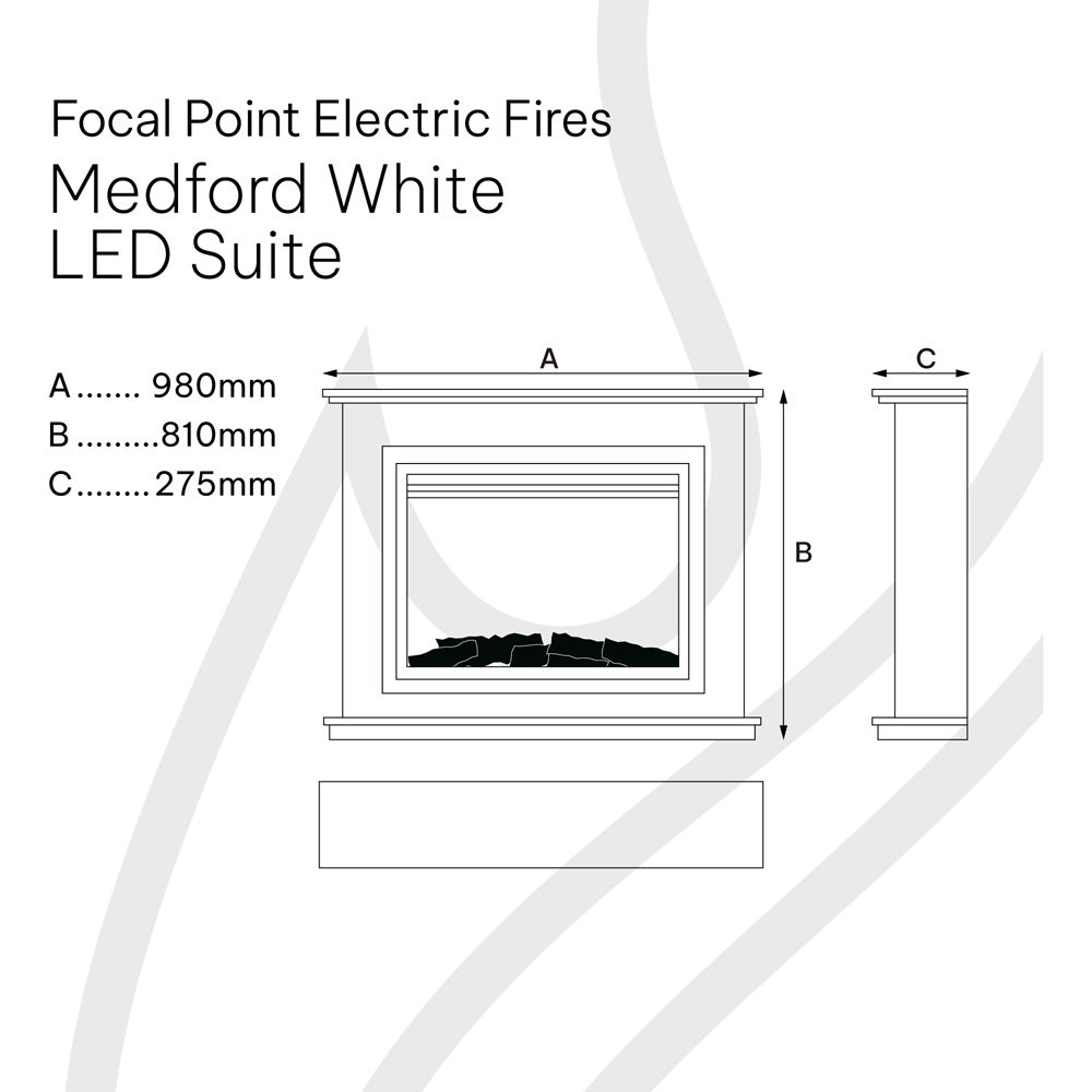 Focal Point Medford White Electric Fire Suite Image 7