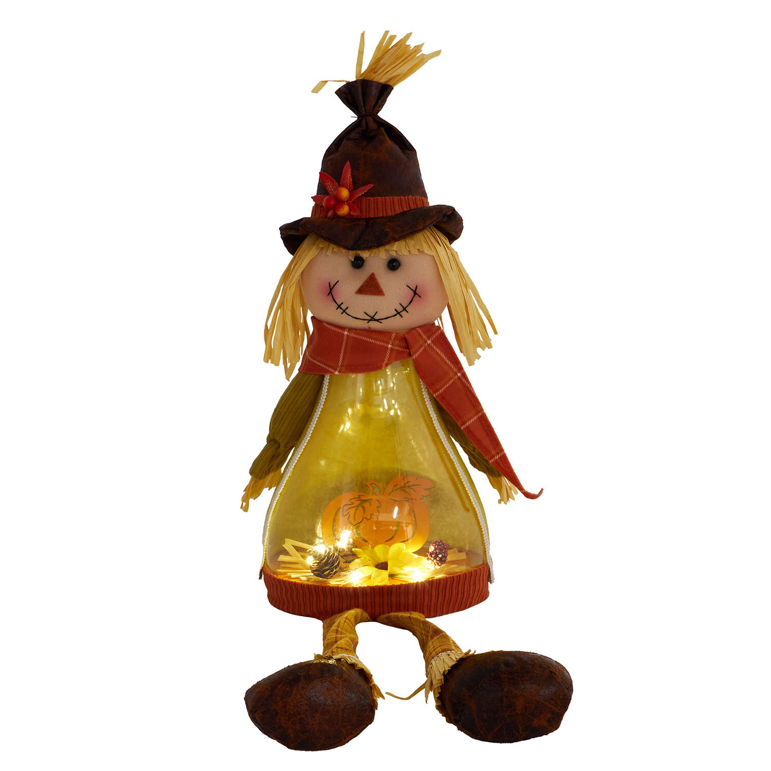Autumnal Sitting LED Scene Scarecrow Multicolour Image 3