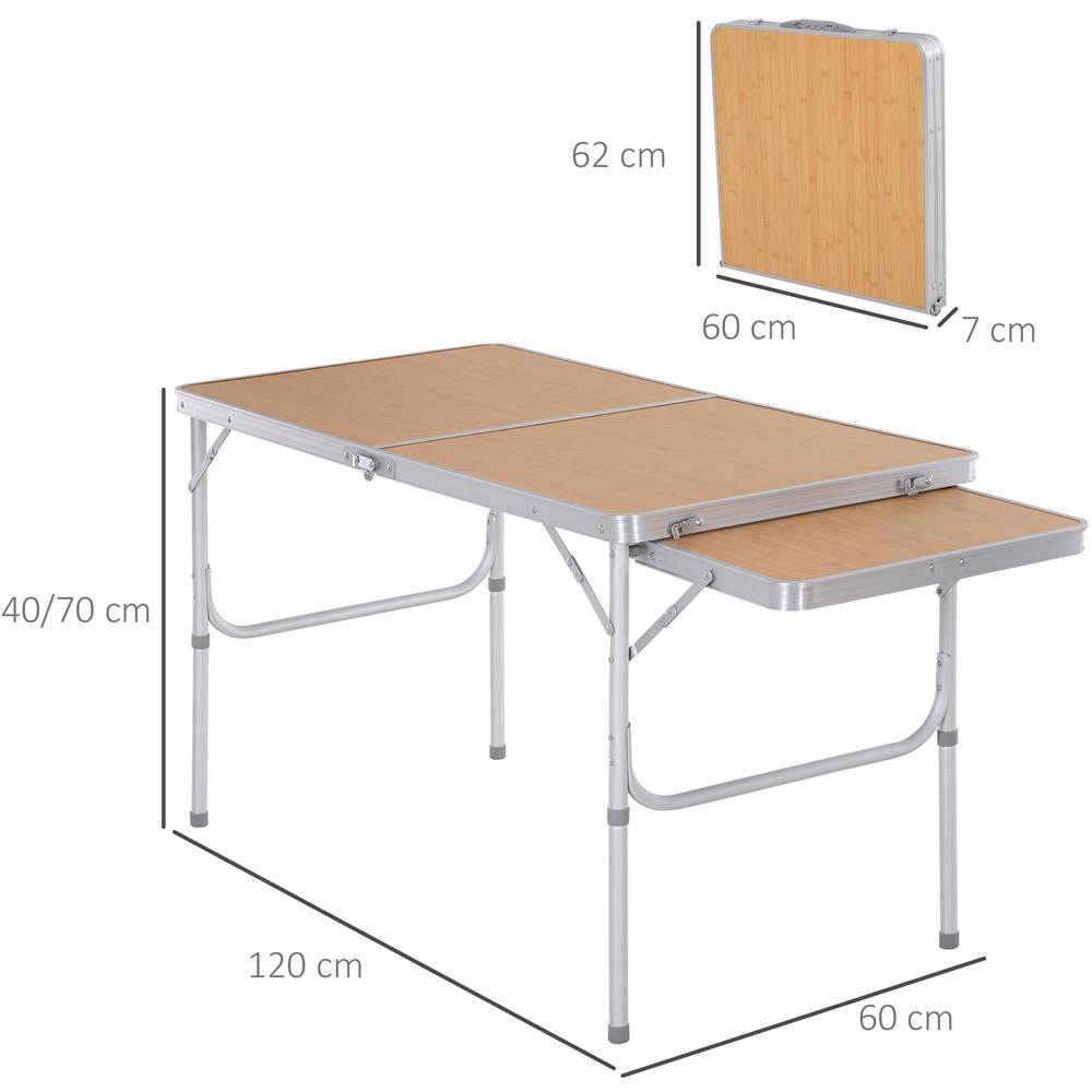 Outsunny Silver Aluminium Foldable Picnic Table 4ft Image 7
