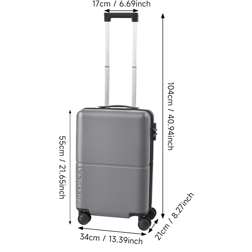 H&O Direct Grey Hardside Carry-On Suitcase with Spinner Wheels Image 6