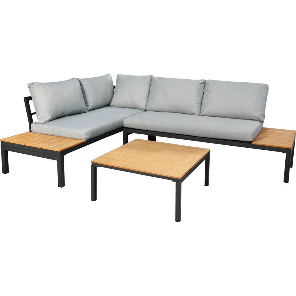 Home Garden Direct Rhea 4 Seater Corner Sofa with Coffee Table Grey Image 2