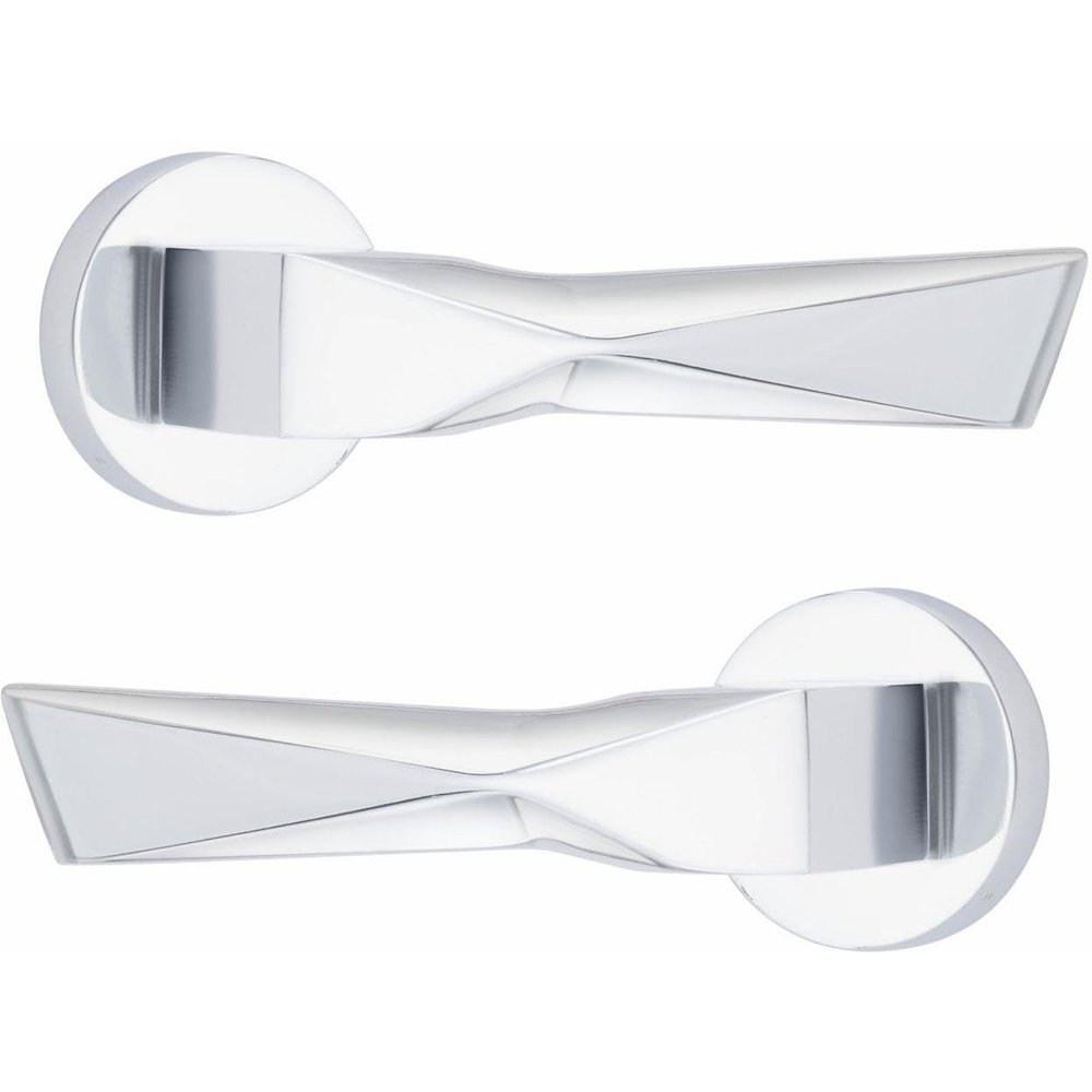 Golden Grace Modern Aura Polished Chrome Door Handles Set 4 Pack Image 3