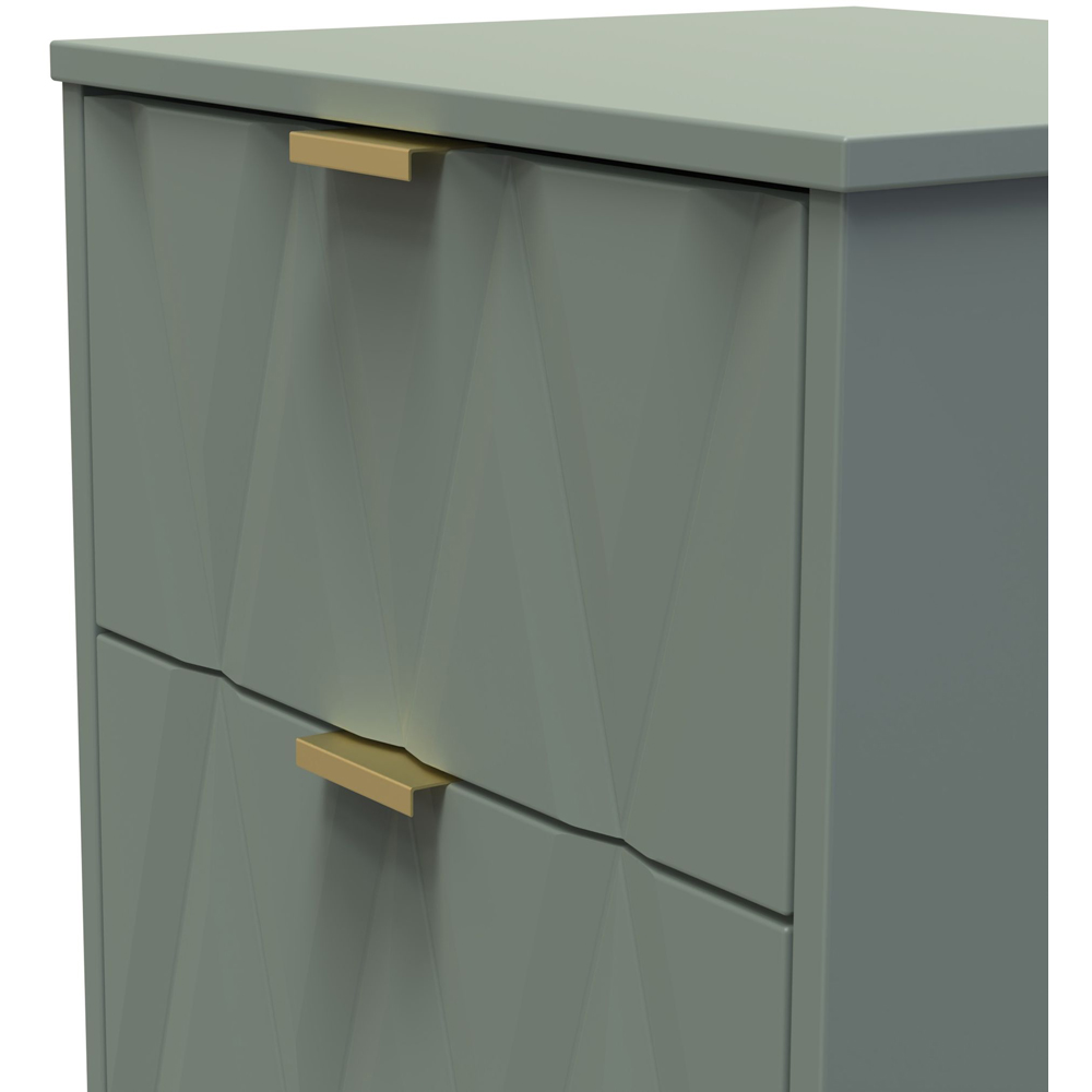 Crowndale Las Vegas 3 Drawer Reed Green Bedside Table Ready Assembled Image 5