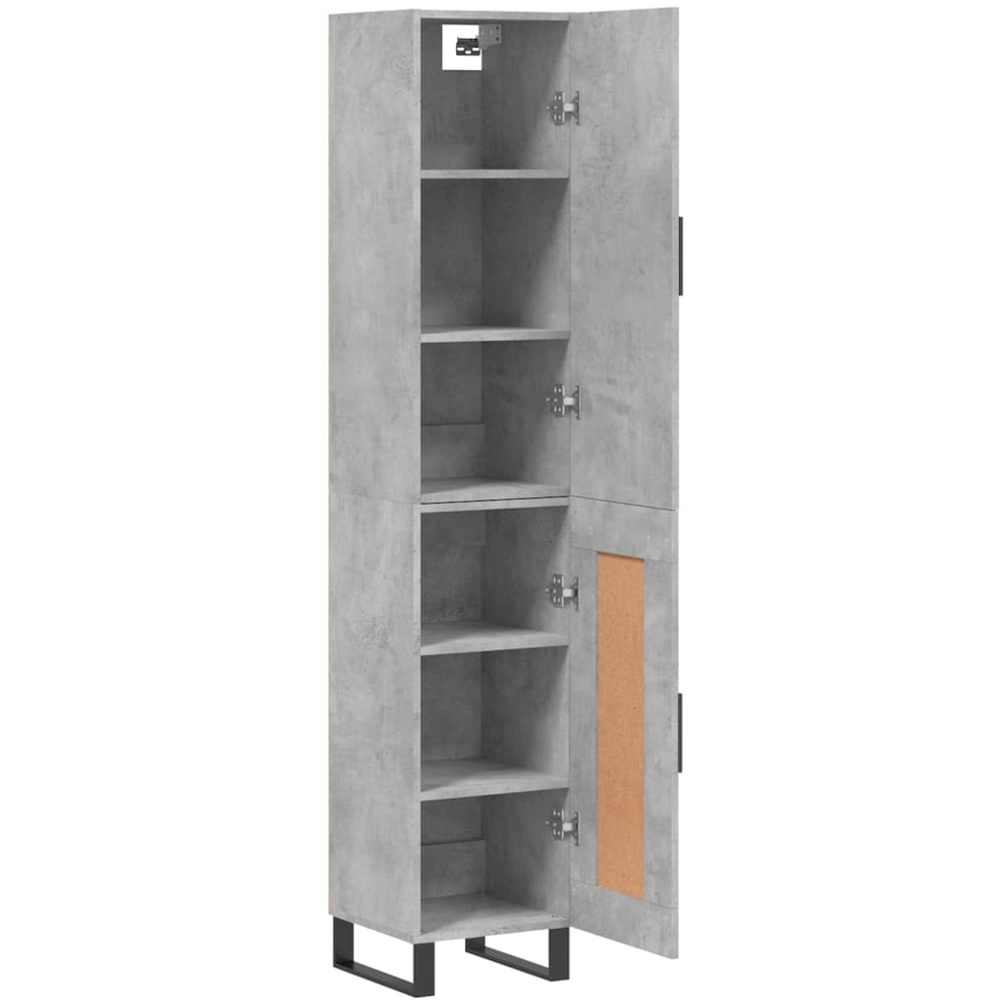 vidaXL 2 Door Concrete Grey Wooden Highboard Image 4