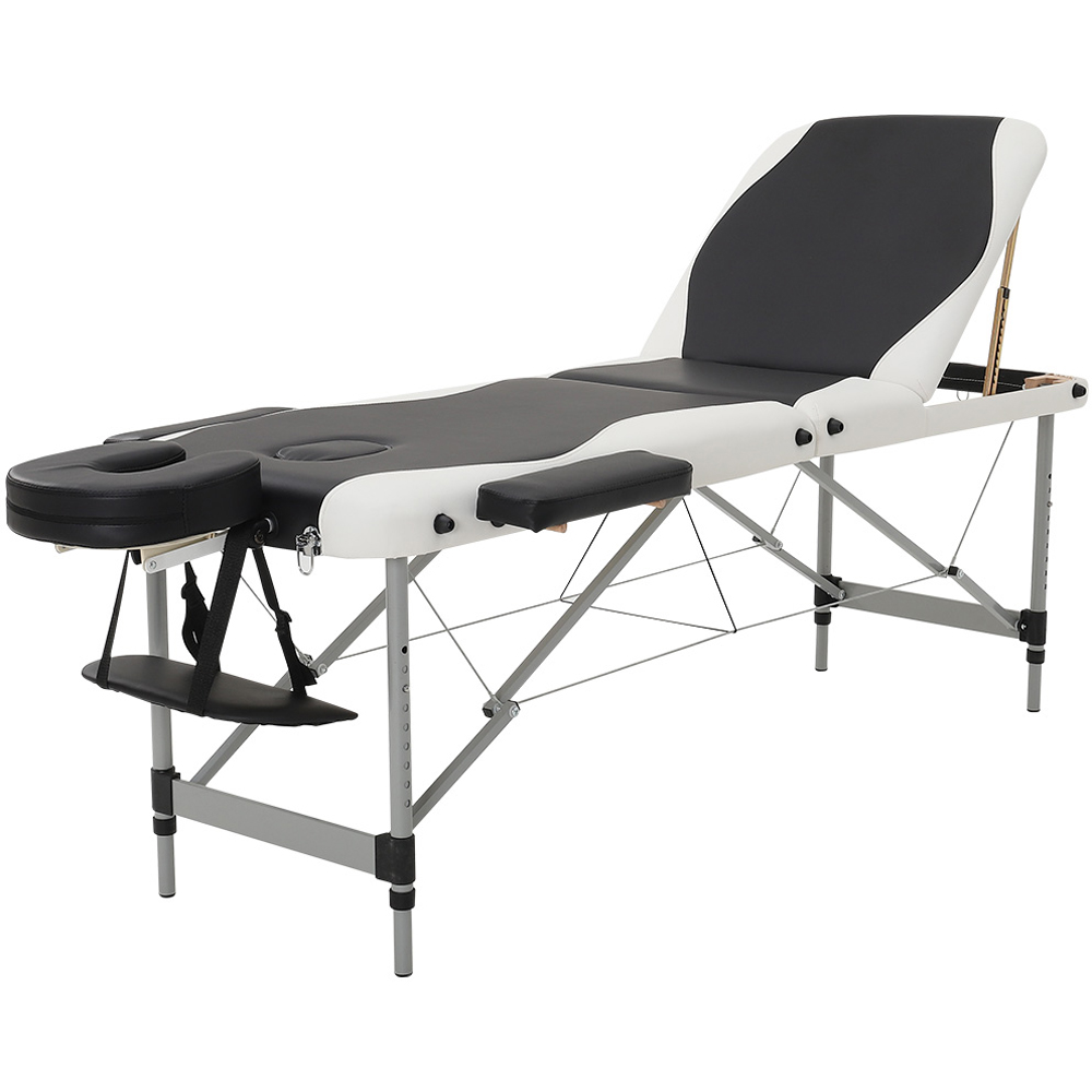 Living and Home Adjustable Leather Upholstered Massage Bed with Face Hole Image 4