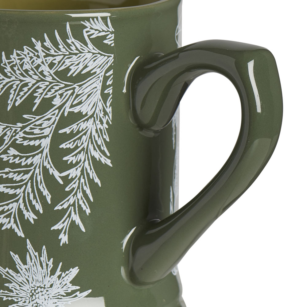 Wilko Dark Green Foliage Tankard Mug Image 3