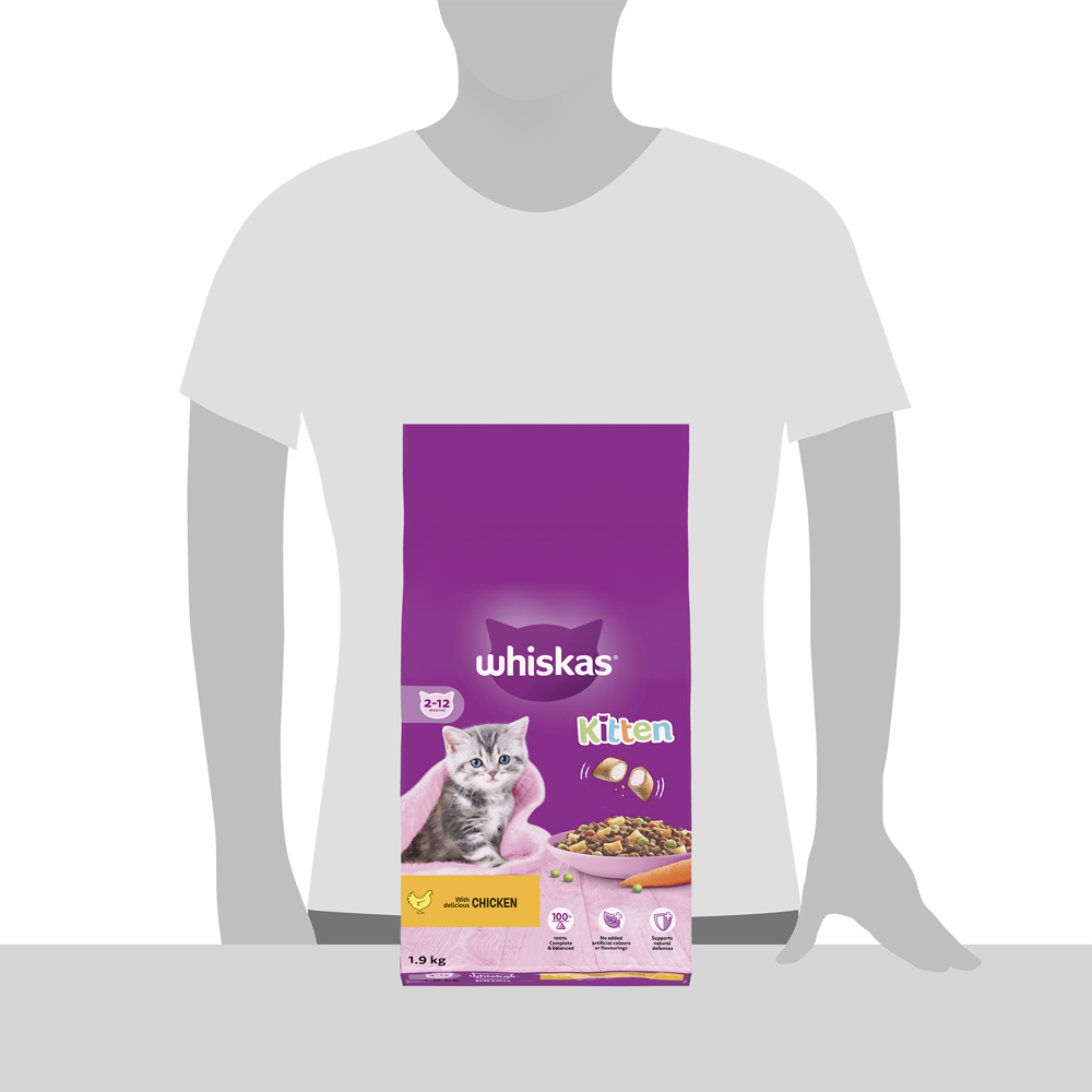 Whiskas 2 to 12 Months Kitten Dry Cat Food with Delicious Chicken 1.9kg Image 5
