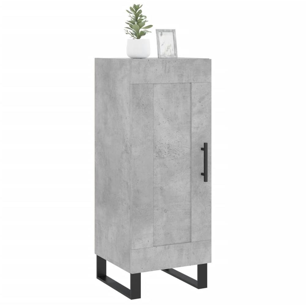 vidaXL Single Door Concrete Grey Wooden Sideboard Image 3