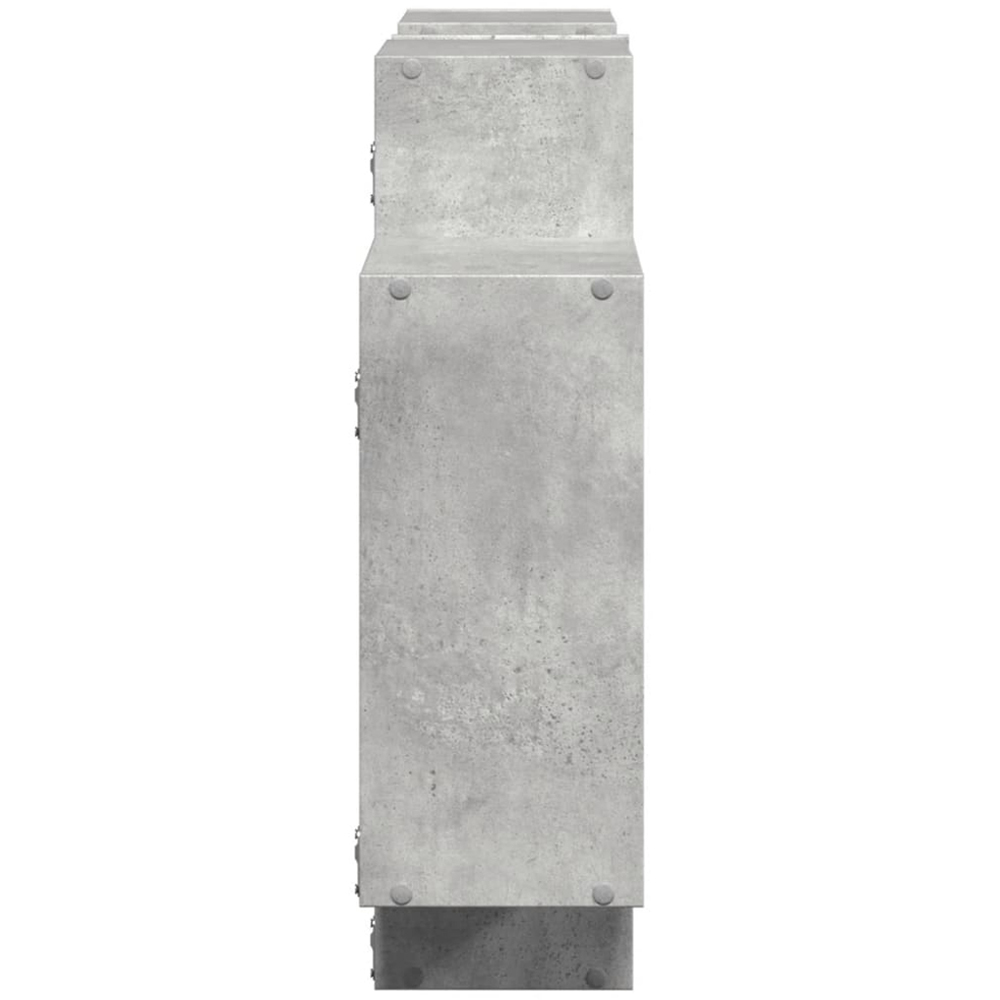 vidaXL 8 Shelf Concrete Grey Floating Wall Shelf Image 4