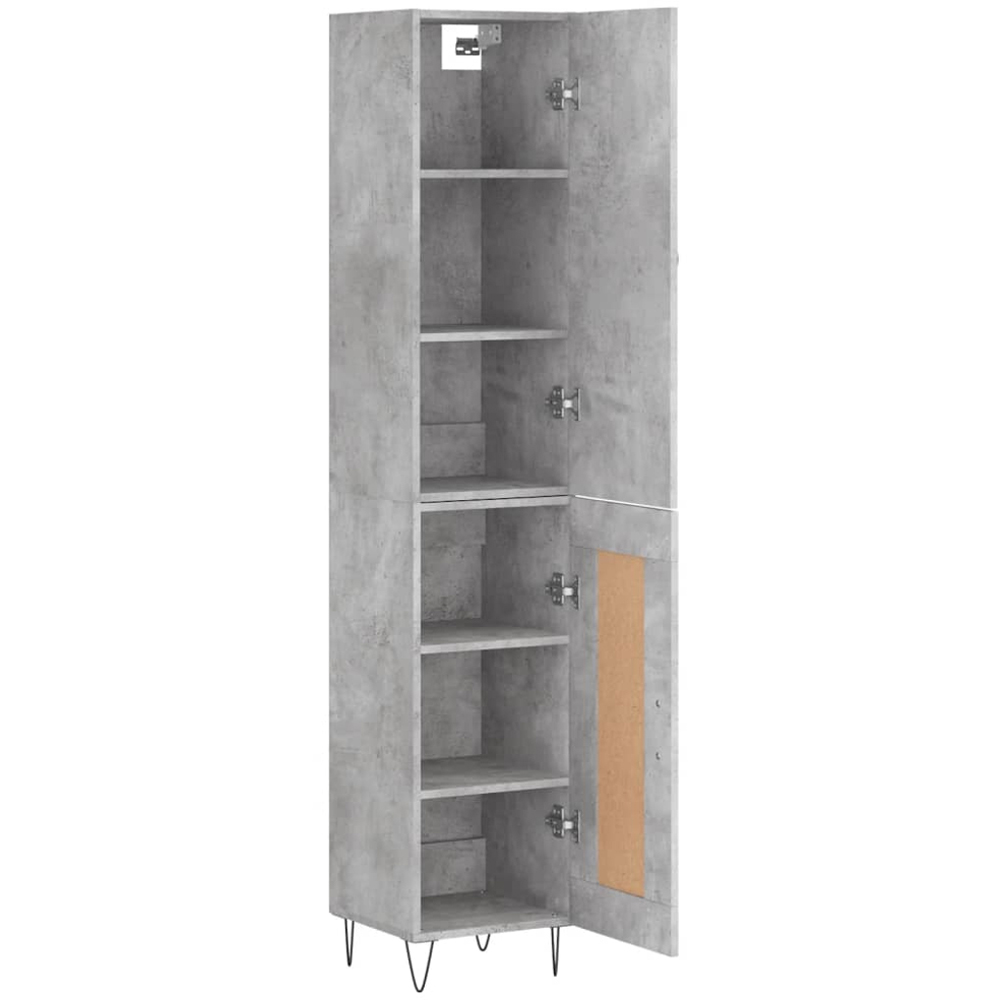 vidaXL 2 Door Concrete Grey Slim Highboard Image 4