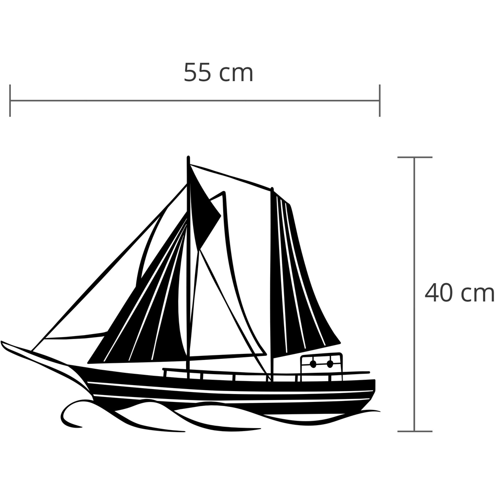 Decortie Black Sail Theme Metal Wall Art Image 3