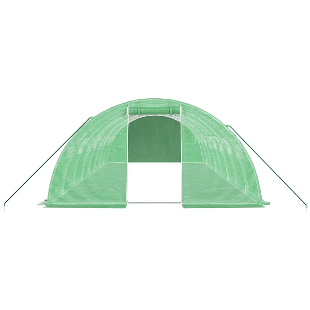 vidaXL Green Polyethylene Galvanised Steel Frame 26.2 x 13.1ft Greenhouse Image 3