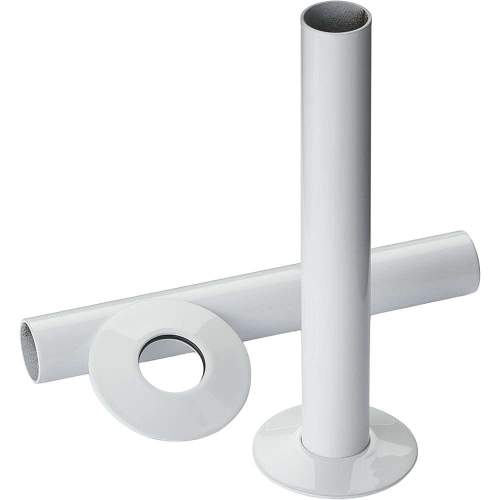 Terma White Pipe Sleeving and Metal Collar Set 130mm Image 1