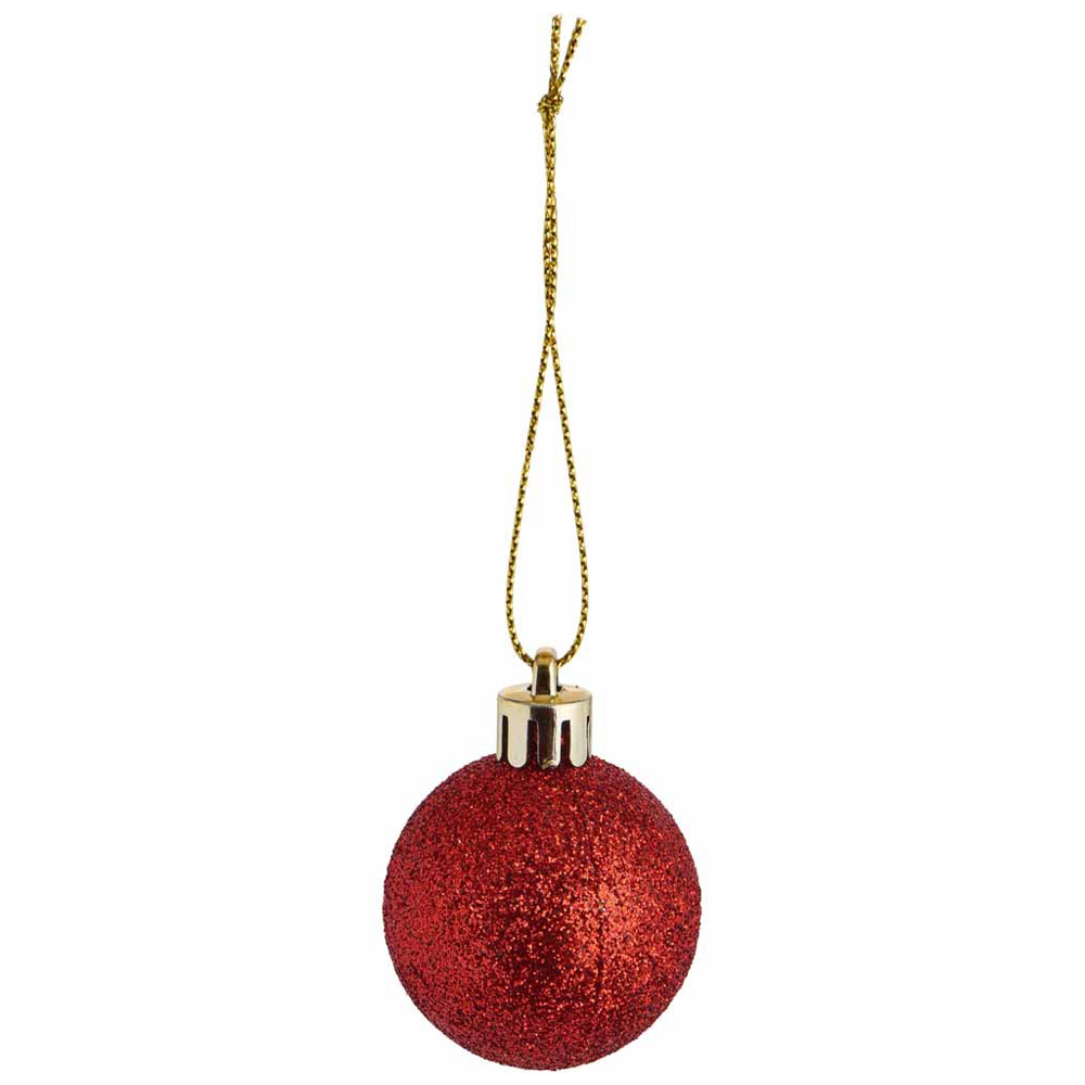 Wilko Cosy Red Baubles 9 Pack Image 2