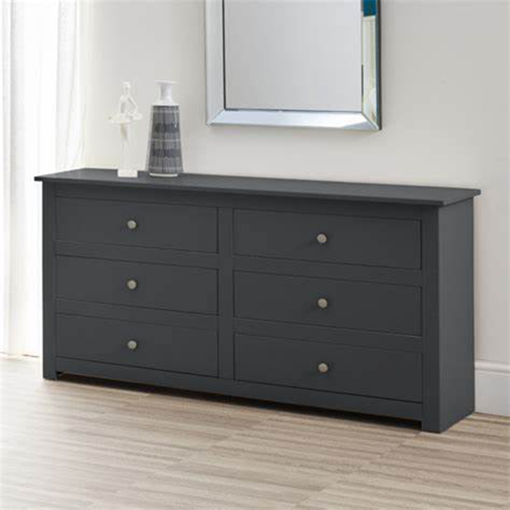 Julian Bowen Radley 6 Drawer Anthracite Chest of Drawers Image 1