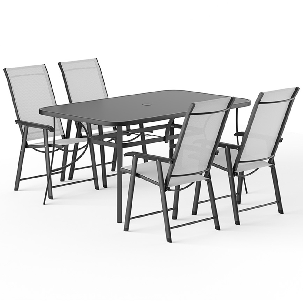 Living and Home Foldable 4 Seater Patio Set Image 2