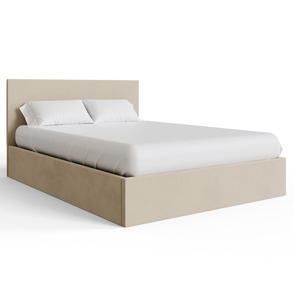 GFW Double Natural Velvet End Lift Ottoman Bed Image 3