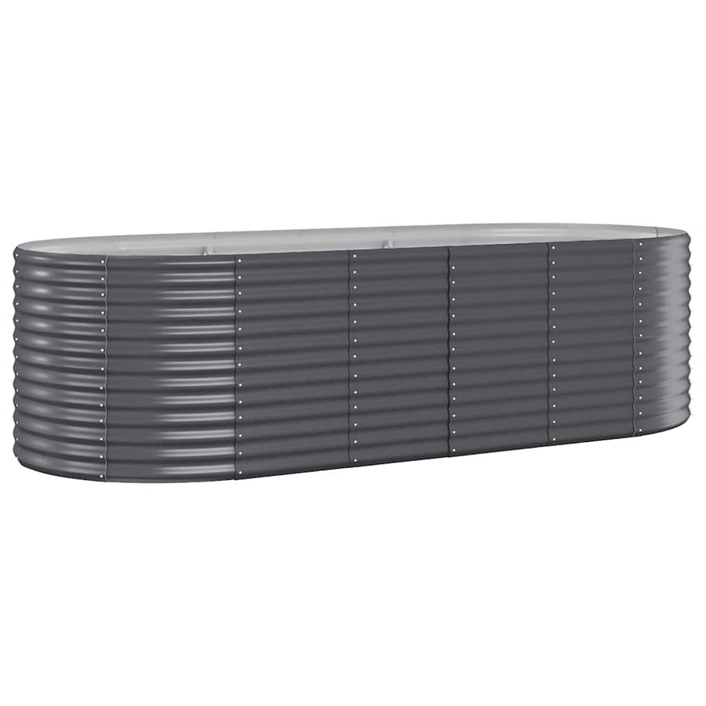 vidaXL Anthracite Galvanised Steel Raised Garden Bed 249 x 100 x 68cm Image 1