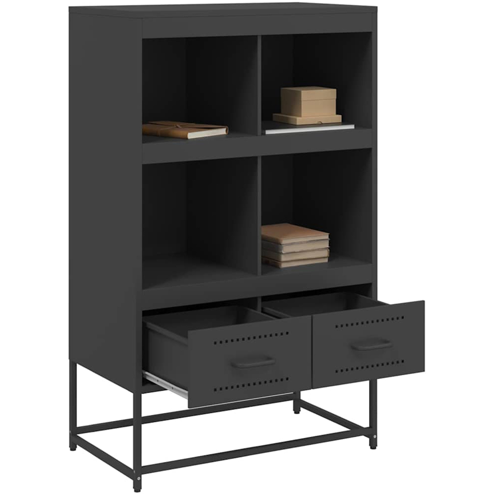 vidaXL 2 Drawer 4 Shelf Black Highboard Image 3