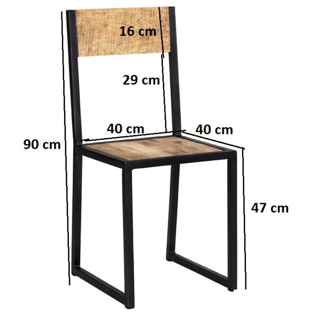 Brooklyn Surrey Industrial Metal and Wood Dining Chair Image 9