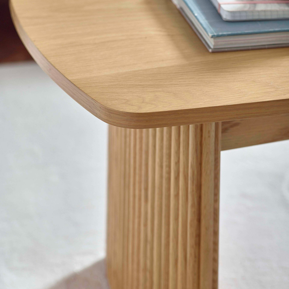 Julian Bowen Louis Light Oak Effect Fluted Compact Coffee Table Image 7