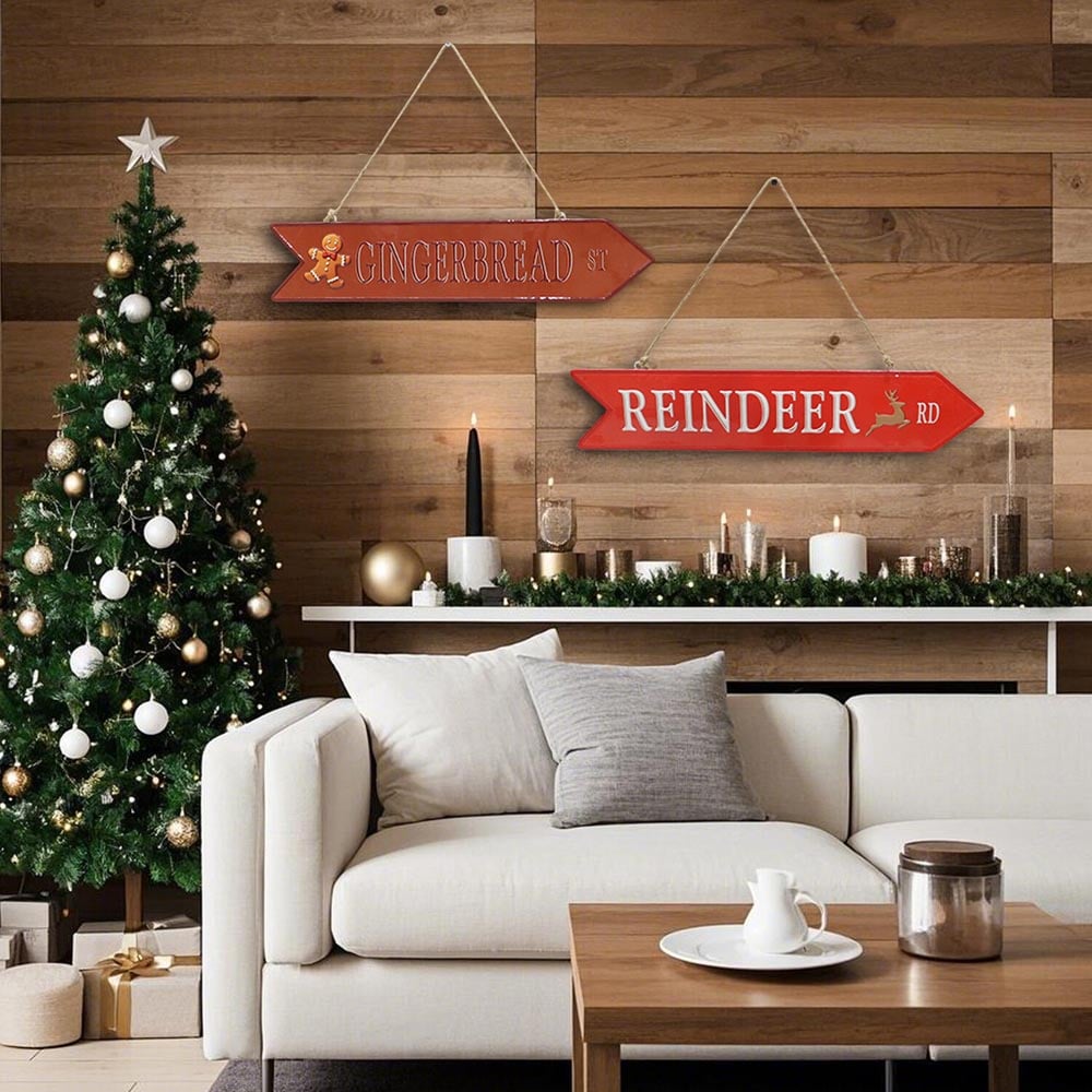 Festive Metal Hanging Wall Sign Image 2