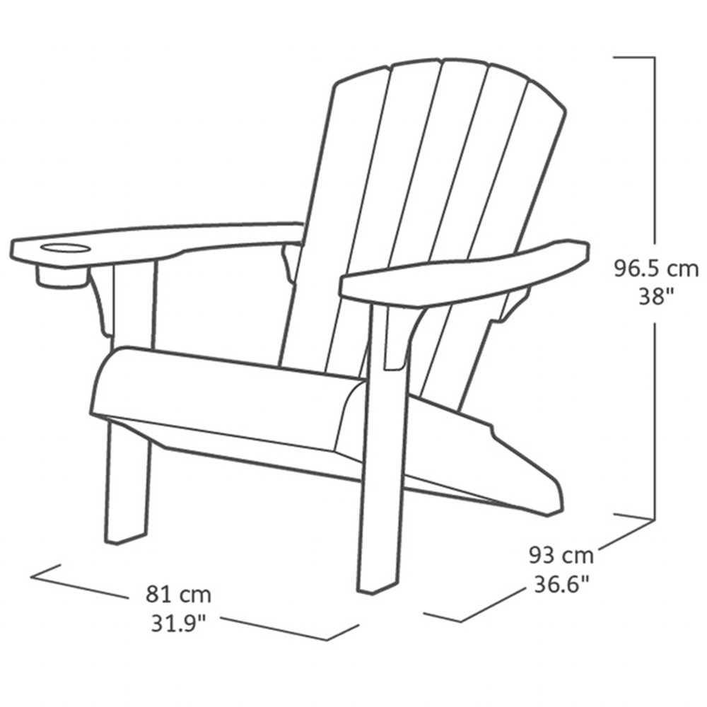 Keter Alpine White Adirondack Chair Image 6