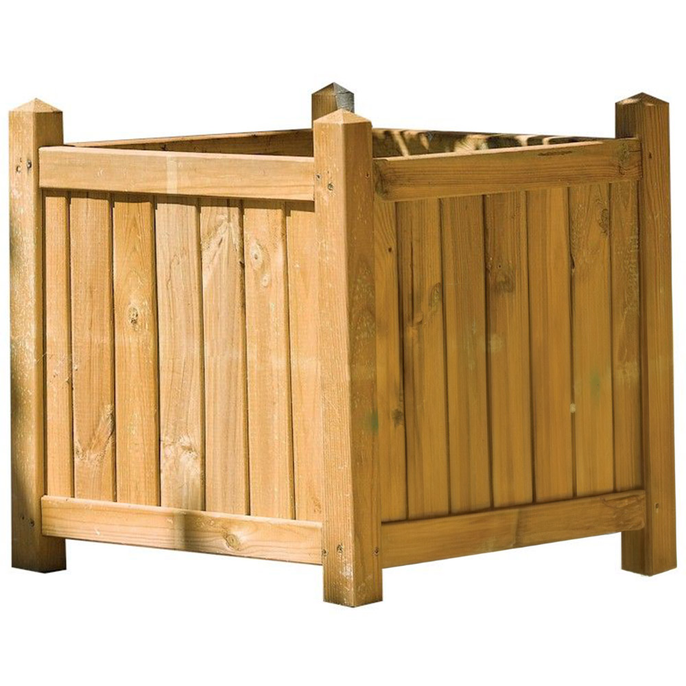 Rowlinson Wooden Outdoor Square Planter 50cm Image 1