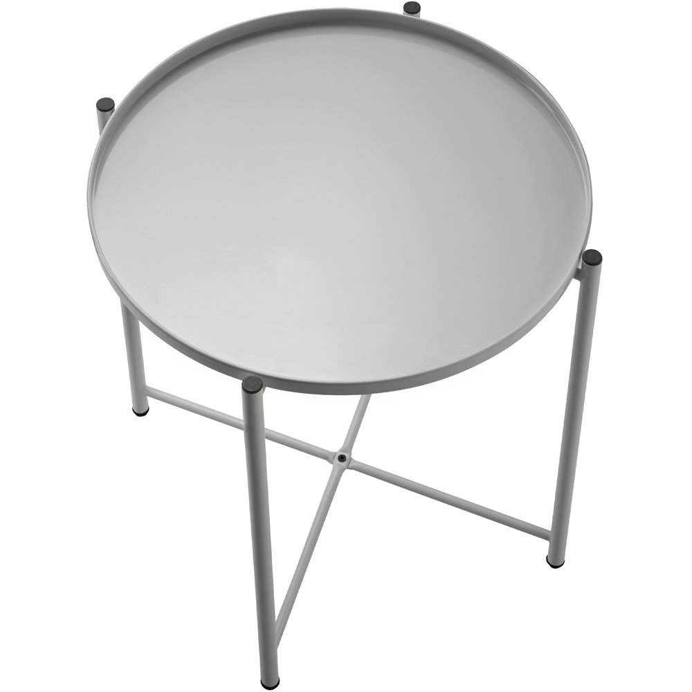 tectake Chester Grey Round Bedside Table Image 3