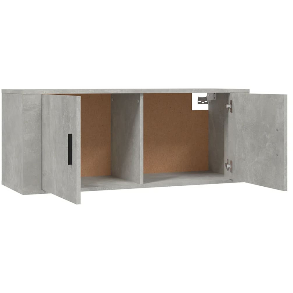 vidaXL 2 Door Concrete Grey Wall Mounted Wide TV Cabinet Image 8