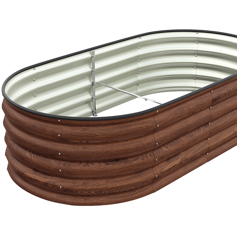 Living and Home Large Brown Galvanised Steel Raised Garden Bed 42 x 80 x 160cm Image 3