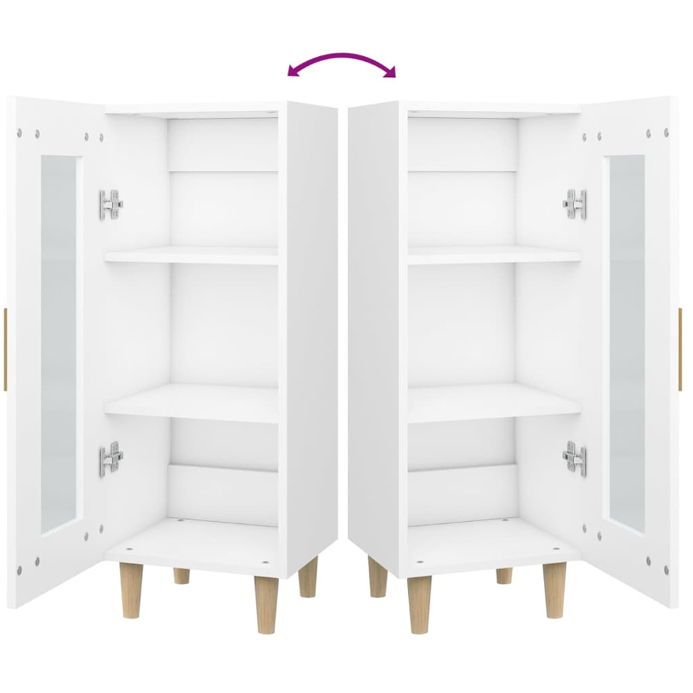 vidaXL Single Glass Door White Sideboard Image 7