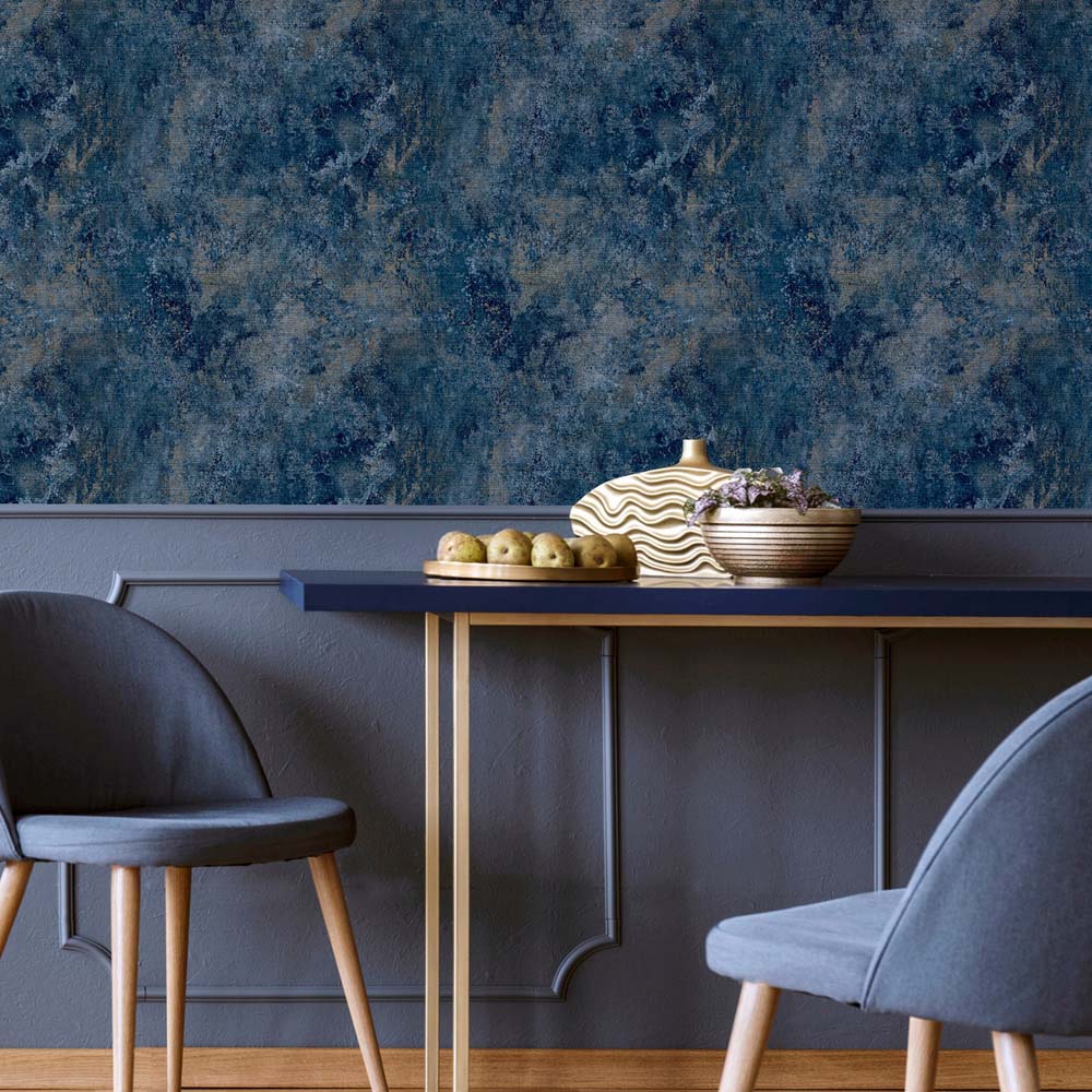 Arthouse Modern Raffia Navy and Natural Wallpaper Image 5