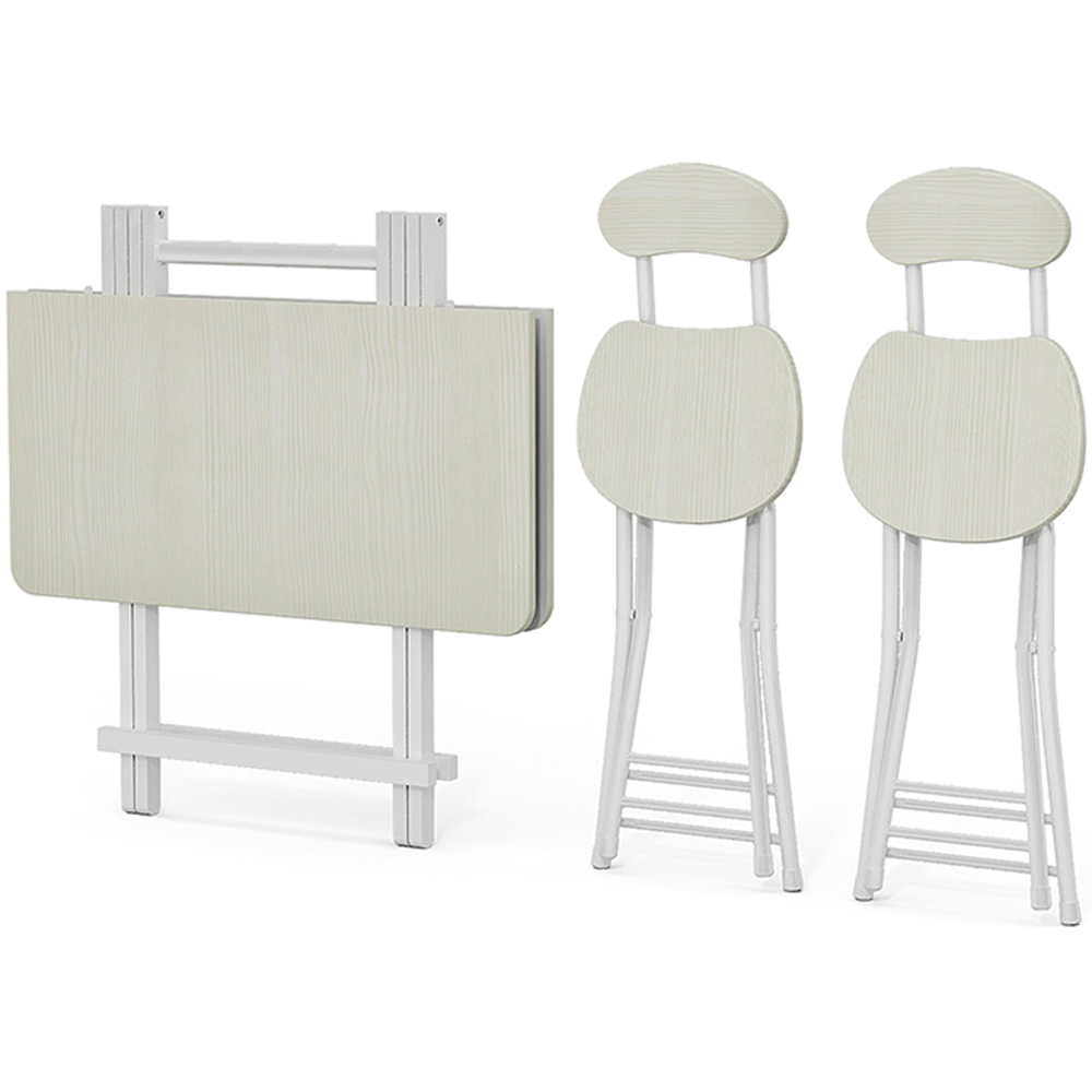 Living and Home White Foldable Dining Table Image 5