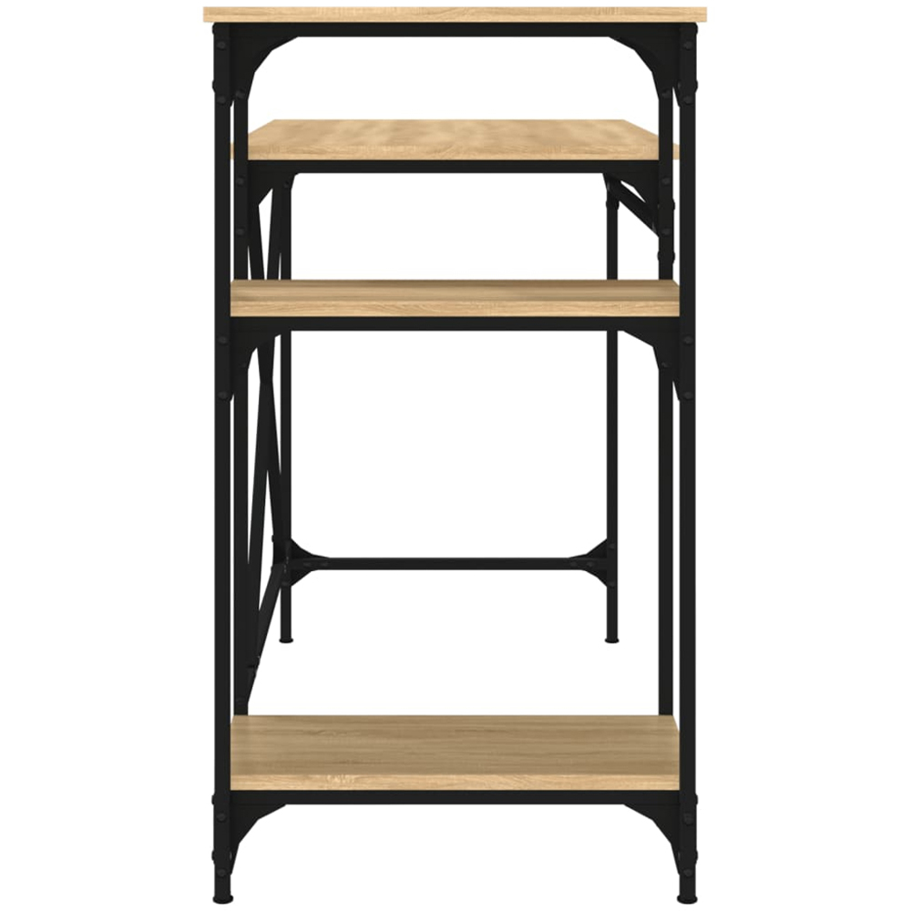 vidaXL 3 Shelf Industrial Style Computer Desk Sonoma Oak Image 5