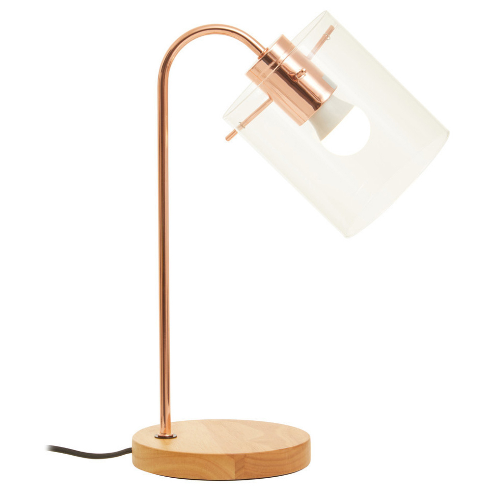 Premier Housewares Matte Black Curved Table Lamp Image 1