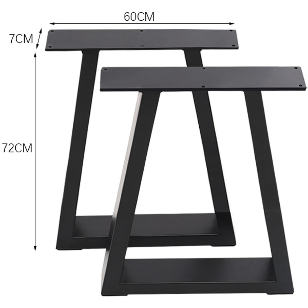 Living and Home 2 Pack Black Industrial Trapezoidal Steel Furniture Leg 60 x 72cm Image 3