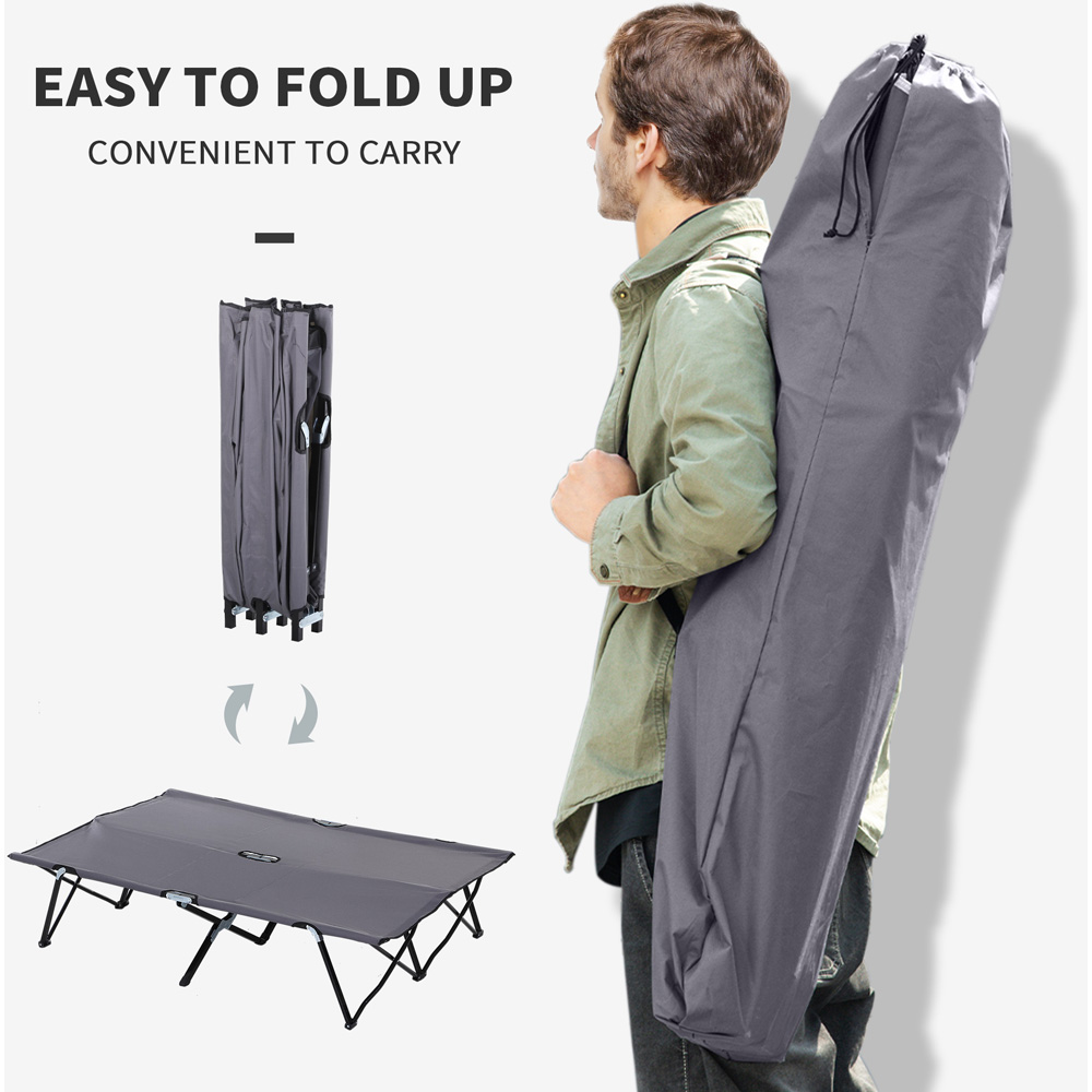 Outsunny Double Grey Foldable Camping Bed Image 5