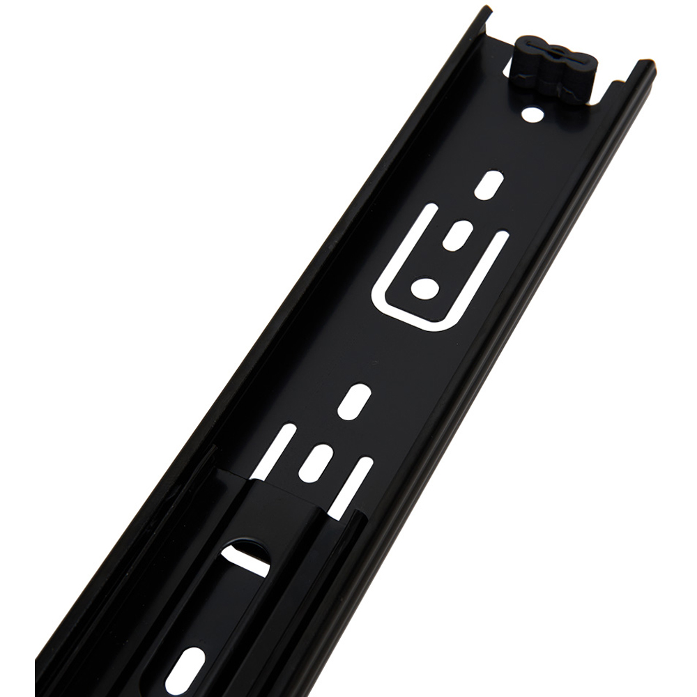 Living and Home Single Pair 3 Fold Black High Load Full Extension Ball Bearing Drawer Slide 16inch Image 5