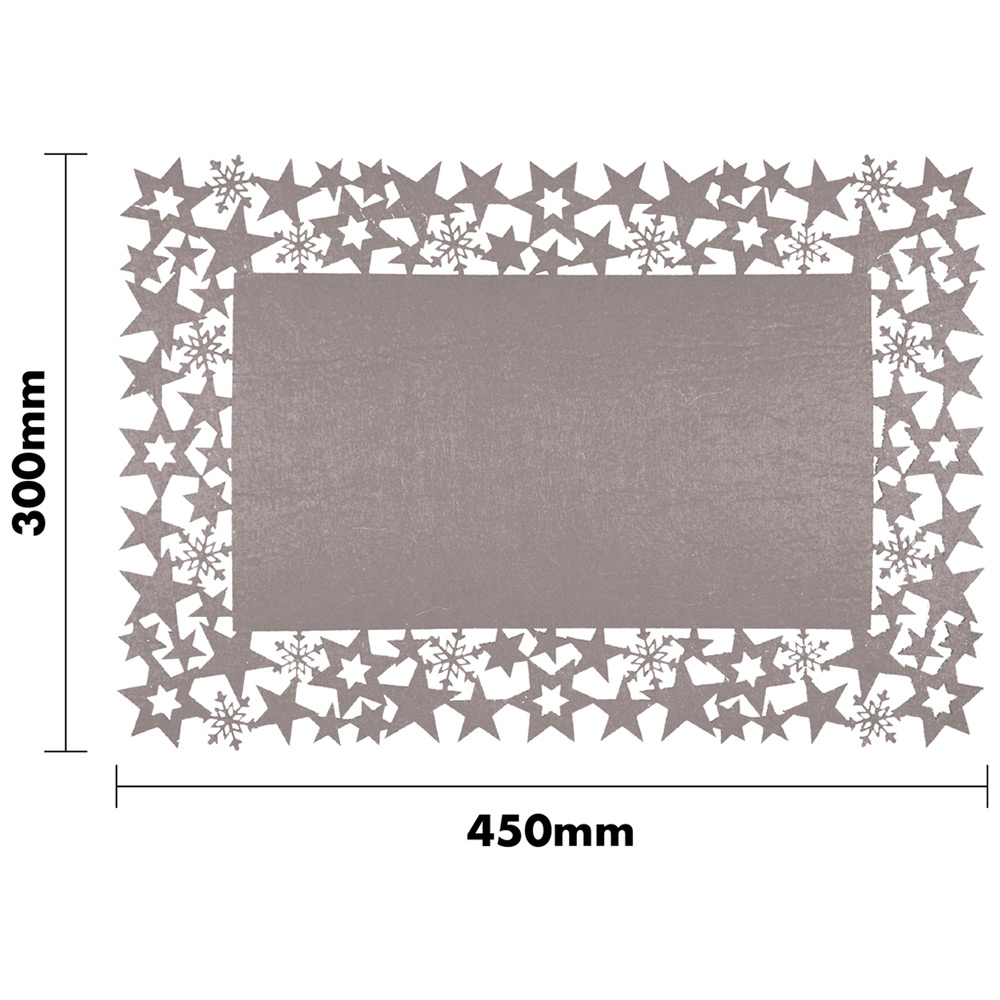 St Helens Star and Snowflake Grey Felt Table Mats 2 Pack Image 4