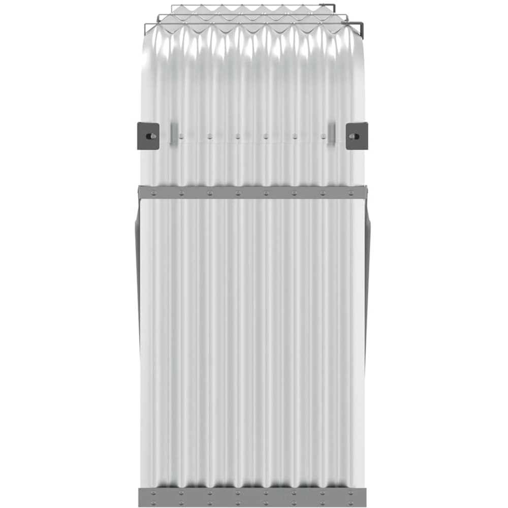 vidaXL Silver Galvanised Steel Firewood Log Holder 100 x 180 x 45cm Image 4